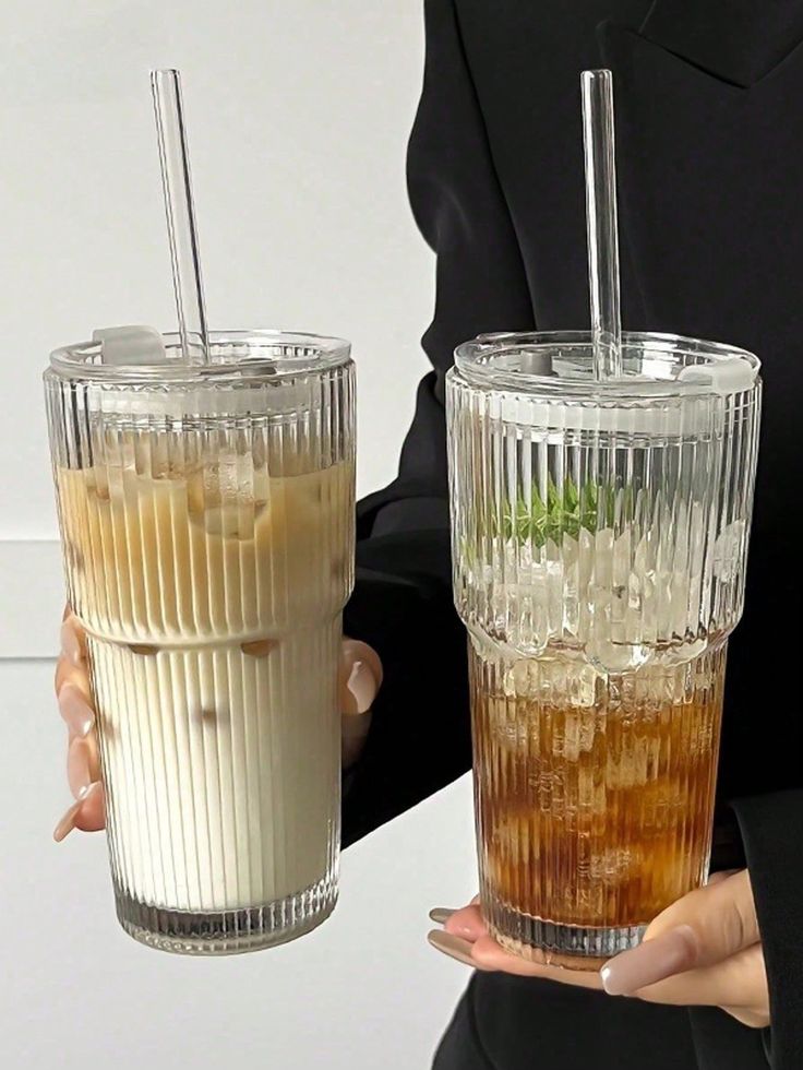 Glass Water Bottle/ with straw