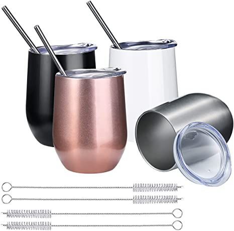 Insulated Wine Tumbler/ with straw