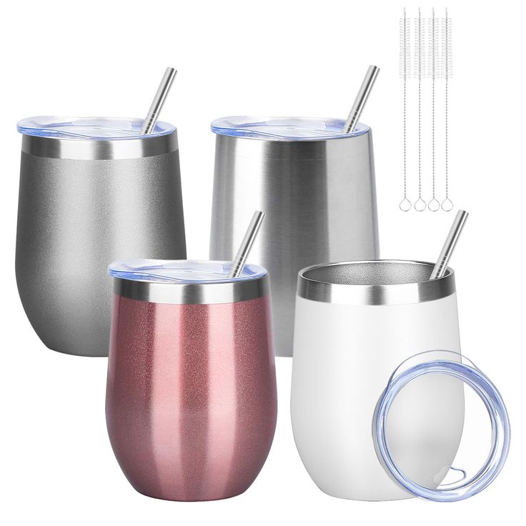 Insulated Wine Tumbler/ with straw