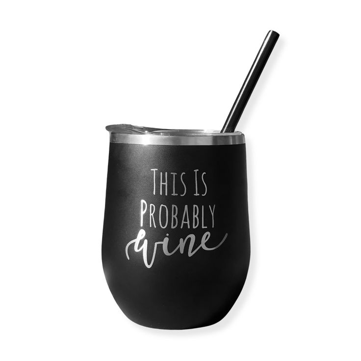 Insulated Wine Tumbler/ with straw