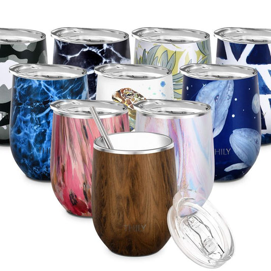 Insulated Wine Tumbler/ with straw